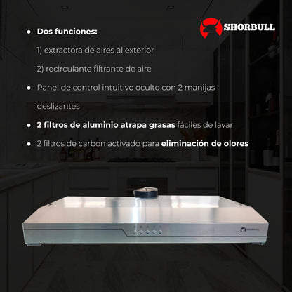 Campana 50cm Acero Inoxidable Shorbull